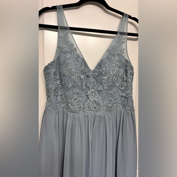 AZAZIE Dusty Blue Dress size 12 - Picture 3 of 10